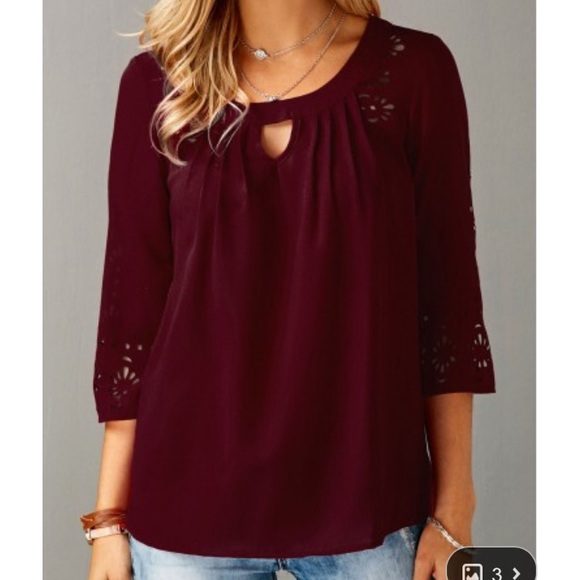 keyhole neck blouse
